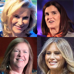 Wives of 2016 presidential candidates (Clockwise from upper left: Heidi Cruz, Mary Pat Christie, Melania Trump, Jane Sanders)