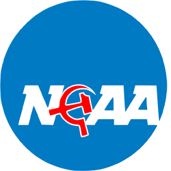 NCAA logo with hammer-and-sickle