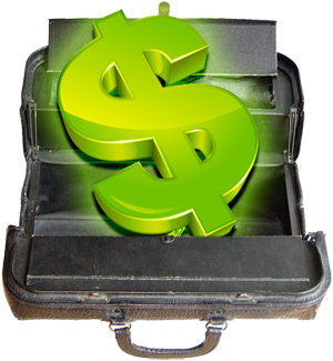 Doctor's bag with dollar sign