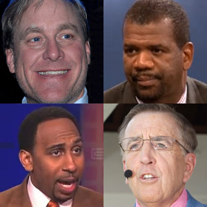 ESPN broadcasters Curt Schilling, Rob Parker, Stephen A. Smith, Brent Musberger