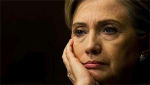 Hillary CLinton looking sad