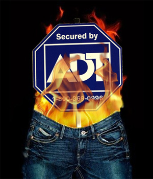 ADT sign on fire