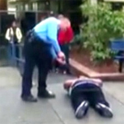 Student Chris Bloom being tasered at East Forsyth