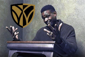 Chris Webber with Wake Forest logo
