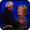 Hillary Clinton and Bernie Sanders hug