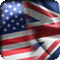 Blended UK and USA flags
