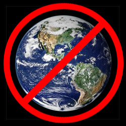 Red symbol crossing out the entire Earth, symbolizing a ban on everything