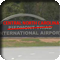 Sign at airport with Piedmont Triad crossed out, Central North Carolina instead