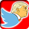 The Twitter bird symbol with its head replaced with Donald Trump’s head