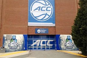 ACC Tournament signage at the Greensboro Coliseum Complex