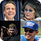 A grid showing former NY governor Andrew Cuomo, actress/comedian Roseanne Barr, country music star Morgan Wallen, and NASCAR driver Kyle Larson