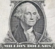 George Washington on a “million dollars” bill