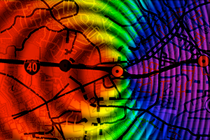 A depiction of sound waves emitting from Kernersville