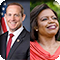 North Carolina candidates for US Senate Ted Budd (left, Republican) and Cheri Beasley (right, Democrat)