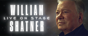 Graphic promoting William Shatner Live On Stage