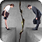 Two people staring into a chasm dividing them