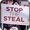 A Stop the Steal sign at a post-election rally